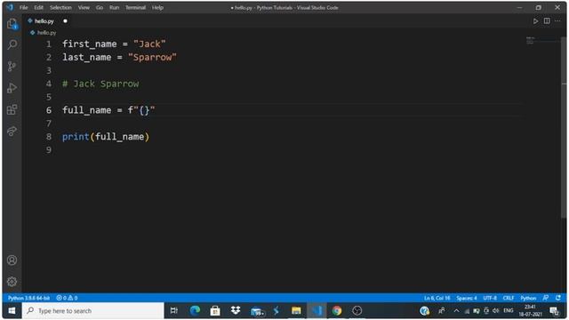Formatted string in Python | Python Crash Course in Tamil (pt-13)