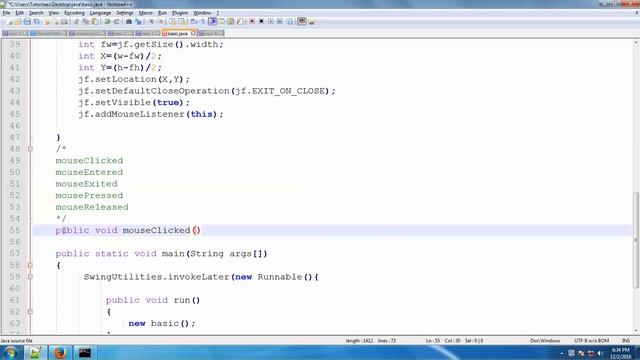 MouseListener In JFrame FormWithout NetBeans In Tamil смотреть онлайн