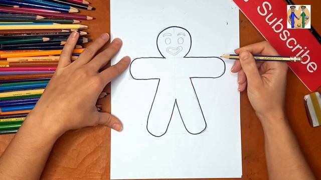 Как нарисовать пряничного человечка. Онлайн-школа рисования "Малевашки"