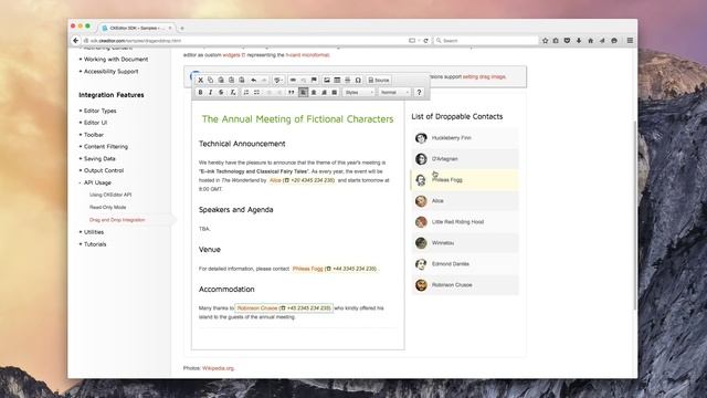 CKEditor 4.5 - Drag and Drop Integration Demo смотреть онлайн
