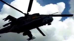 Ми-24 ВКС РФ патрулирует окрестности авиабазы "Хмеймим" в Сирии.