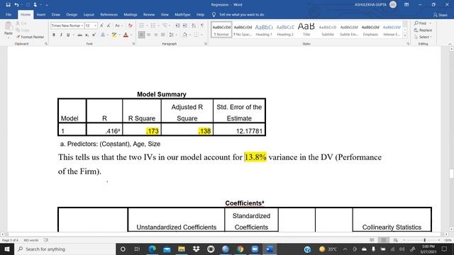 Regression Standard Multiple In SPSS