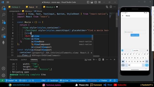 Search Input And Button | Mastering React Native | React native Tutorials