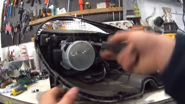 Mercedes 211 установка линз Hella intelligent