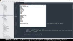 #94 Tests controller | Student management system in PHP | OOP MVC | Quick programming tutorial