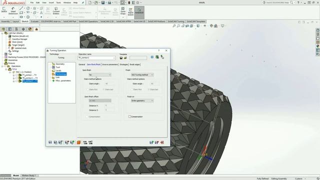 Накатка программирование с помощью токарного модуля Solidcam. Knurling turning module Solidcam смотреть онлайн