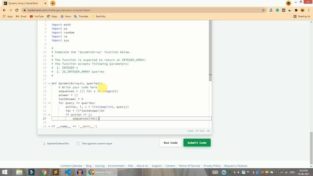 HackerRank Dynamic Array problem solution in Python Programming | Data Structures and Algorithms смотреть онлайн