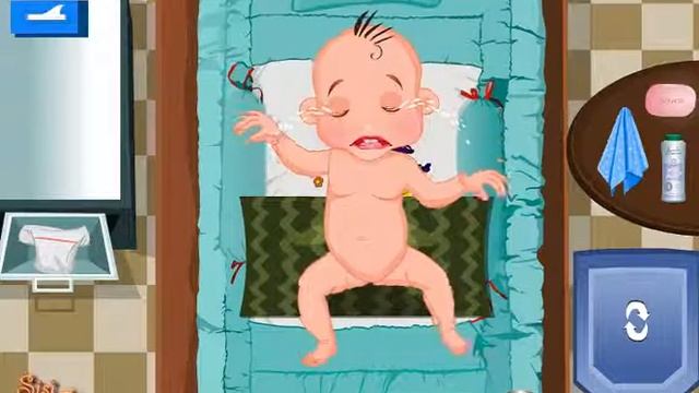 МЕНЯЕМ ПОДГУЗНИК МАЛЫШКЕ МУЛЬТИК ДЛЯ ДЕТЕЙ ИГРА!