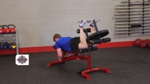 Leg Curl on Body-Solid GFID100 Flat Incline Decline Bench (BodySolid.com)