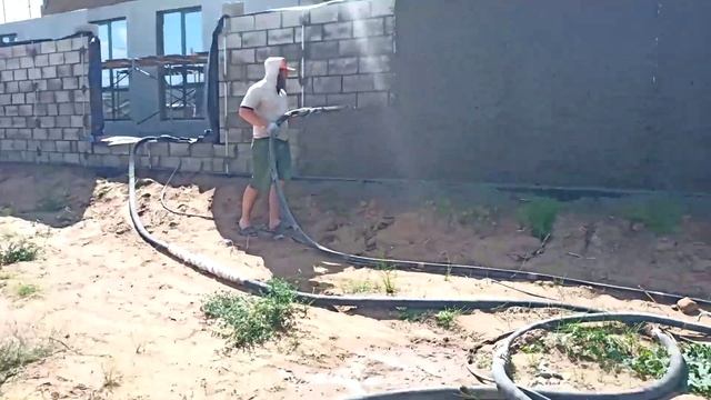 Растворонасос Р150/Штукатурка, 500 квадратных метров за смену!!! смотреть онлайн