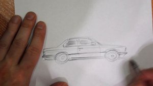 Как нарисовать машину BMW E30 быстрый скетч за 5 минут