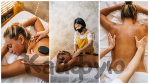 Расслабляющий стоун массаж спины и шеи.