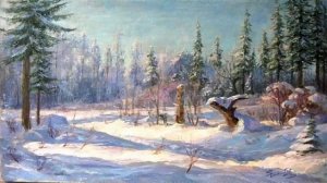 Бунин И.А. Густой зеленый ельник у дороги