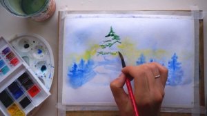 Акварель - Как рисовать Ель Акварелью?