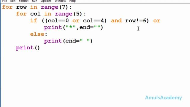 Python Pattern Programs - Printing Stars in U Shape