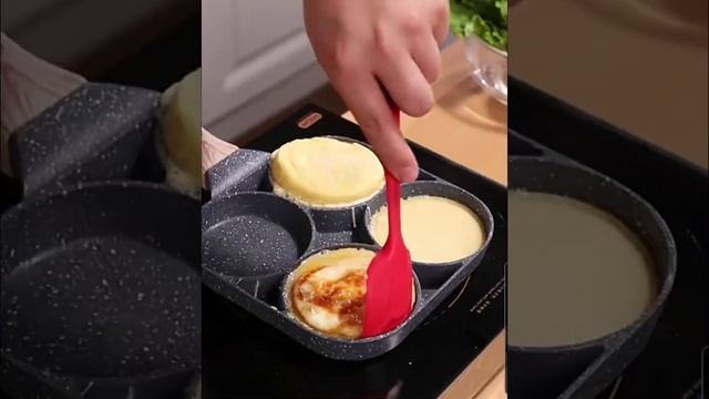 Сковорода с антипригарным покрытием с четырьмя отверстиями для яичницы, омлета, оладий, стейков