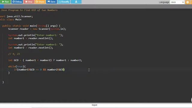 Java Program to Find GCD of two Numbers смотреть онлайн