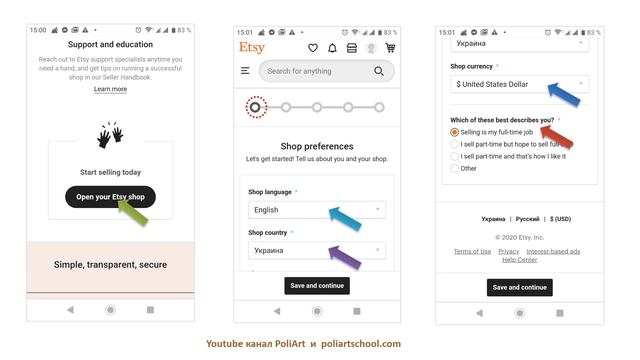 Как открыть магазин на Etsy с телефона/ Регистрация Etsy магазина с телефона + 40 free listings смотреть онлайн