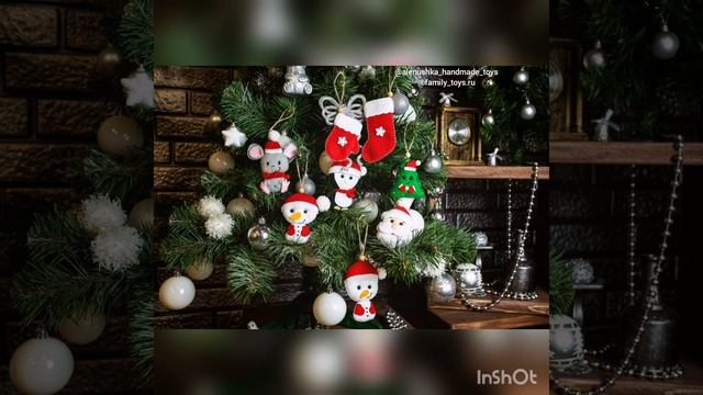 #новогоднийдекор #елочныеигрушки #christmastreedecoration Наборы елочных игрушек из фетра