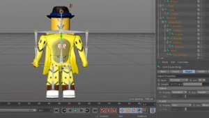 Как вставить КОСТИ В 3D модель персонажа//В CINEMA 4D/роблокс/роблокс