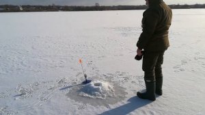 Зимняя рыбалка 14.02.21. Тамбов, Озеро красное.