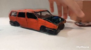 краш тест фольксвагена Б3 из пластилина/crash test Volkswagen B3 made of plasticine