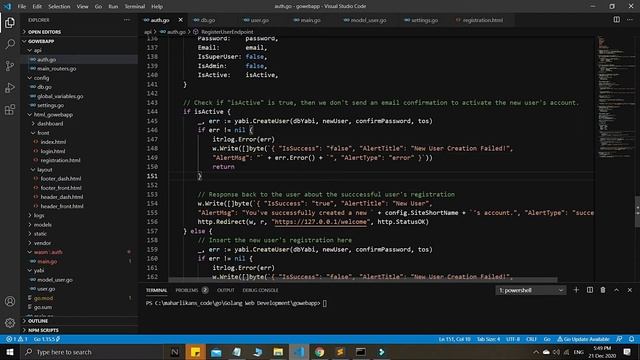 Golang HTTP User Authentication Yabi Series 4 | Golang Web Development | WebAssembly Auth System
