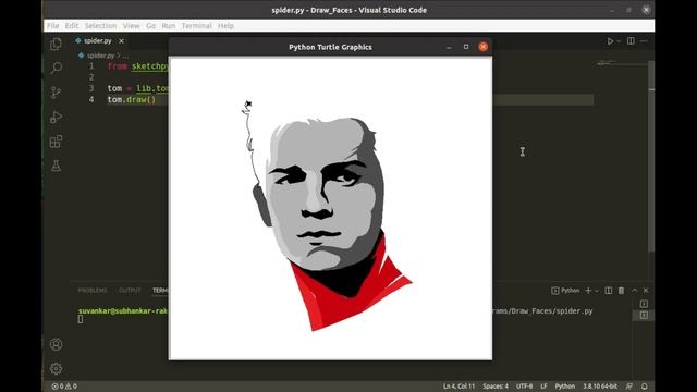 Draw Spider Man Face using Python | 3 lines of Python Code | Python sketchpy | PySeek