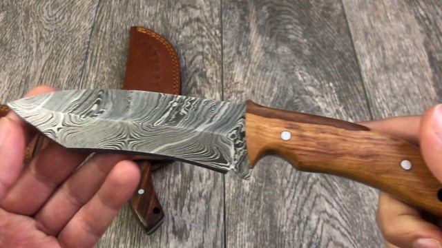 ASH AD815 Damascus Steel Custom Handmade Hunting Bushcraft Tanto knife 9 Inches