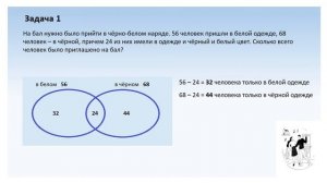 Диаграммы Эйлера-Венна. Задачи с двумя множествами Разбор