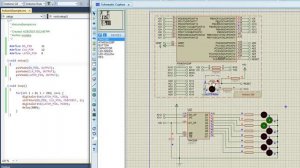 74HC595 example using AVR Studio and Proteus