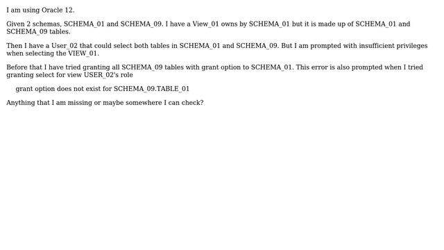 Databases: Insufficient Privileges on selecting Views смотреть онлайн