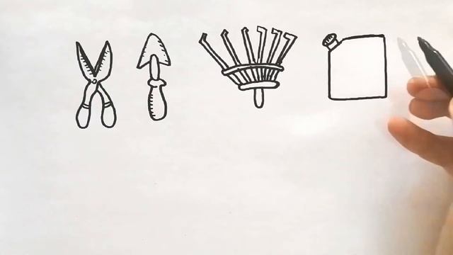 Как нарисовать САДОВЫЕ ИНСТРУМЕНТЫ / Рисуем инвентарь для дачи / How to draw GARDEN TOOLS