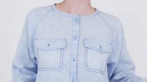 Рубашка из крапивы голубого цвета.Новинка в моде одежды!