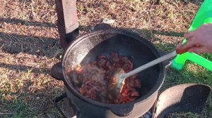 Гречка в казане по-купечески с говядиной