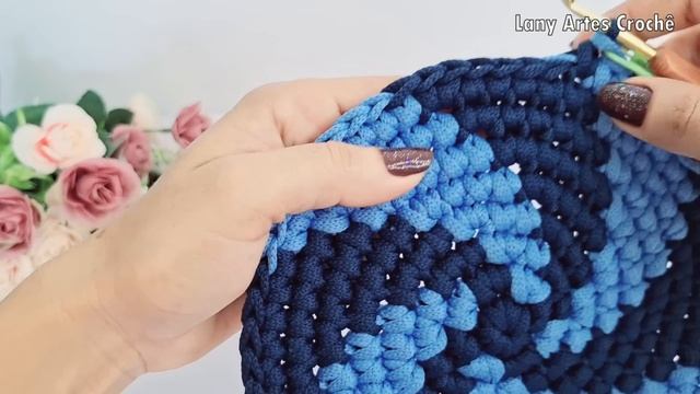 BOLSA DE CROCHÊ REDONDA COM DESENHO ESPIRAL EM FIO NÁUTICO POLIÉSTER смотреть онлайн