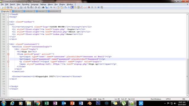 HTML , PHP and CSS Simple website Tutorial