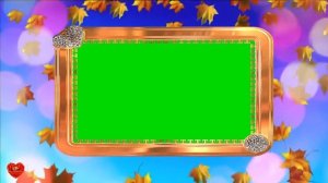 Футаж Рамка золотая осенние листья Хромакей