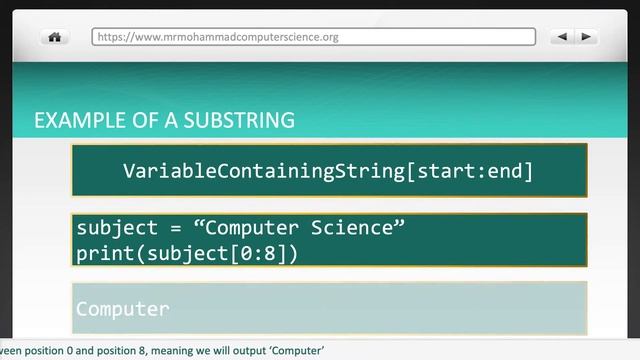 What is a substring? (A Level / GCSE Computer Science / Computing)