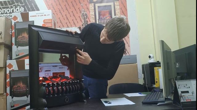 Обзор электроочага Real Flame Fobos S LUX BL LT с пультом! смотреть онлайн