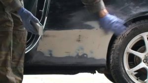 Шпатлюем крыло после рихтовки Renault Megane Coupe #3