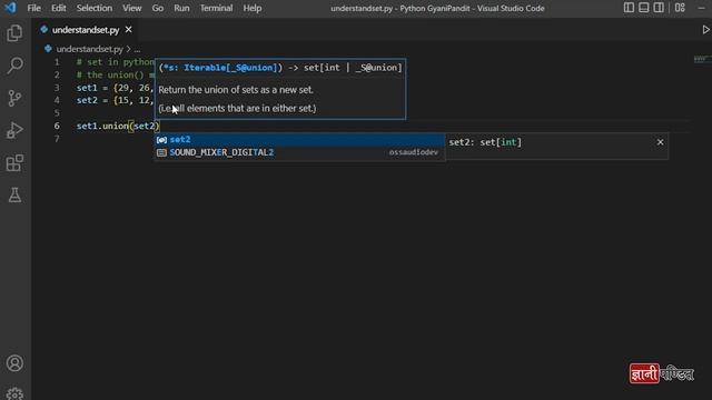 Set Union Python | Lecture 60 | Python for Beginners