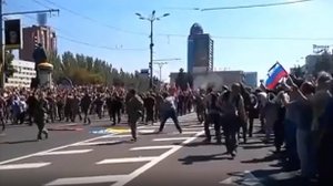 Пленные укронацисты 24.08.2014г. в Донецке.mp4