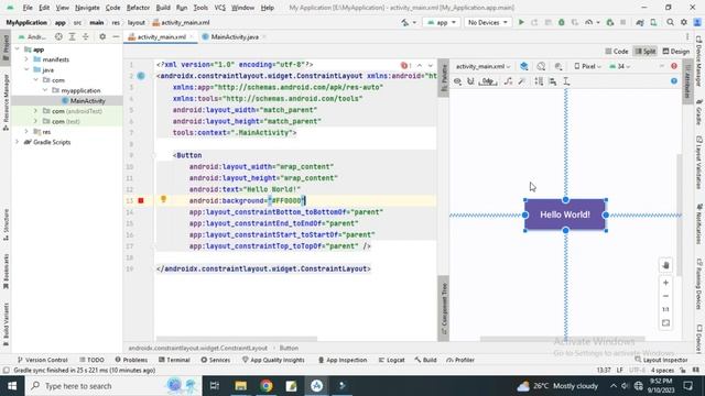 How to change button background color in New Project in latest android studio Giraffe | 2022.3.1 смотреть онлайн