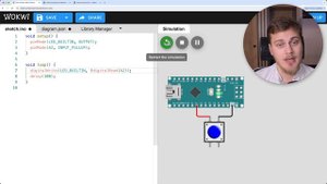 Обработка кнопки на Arduino: клик, зажатие. Онлайн симулятор Wokwi