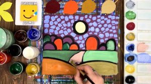 Как нарисовать ОСЕНЬ/ДЕКОРАТИВНЫЙ ПЕЙЗАЖ/ урок рисования для детей 9 лет/ рисуем дома