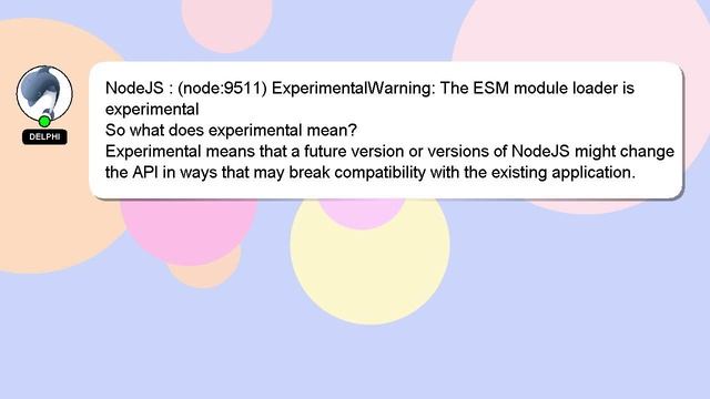 NodeJS : (node:9511) ExperimentalWarning: The ESM module loader is experimental смотреть онлайн