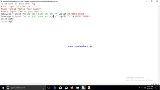 two or more input in python