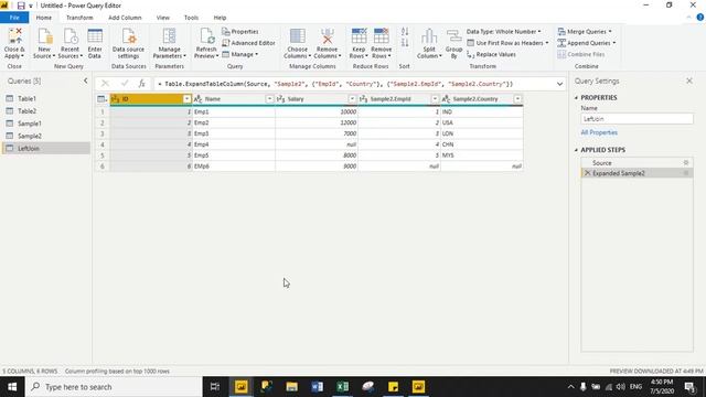 10 - Merge Queries with all joins in Power Bi | Left Join | Right Join | Full join | Inner Join