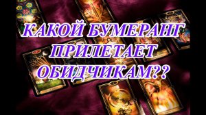 КАКОЙ БУМЕРАНГ ПРИЛЕТАЕТ ОБИДЧИКАМ? (3 ВАРИАНТА)